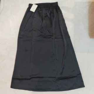 ollun satin long skirt black Sサイズ(ロングスカート)