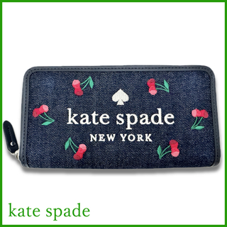 ケイトスペードニューヨーク(kate spade new york)の新品ケイトスペードkate spade花柄ラウンドファスナー長財布インディゴ(財布)