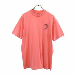 ヘインズ(Hanes)のヘインズ 80s 90s USA製 ヴィンテージ プリント 半袖 Tシャツ L ピンク系 Hanes メンズ(Tシャツ/カットソー(半袖/袖なし))