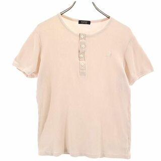 バーバリーブラックレーベル 三陽商会 日本製 半袖 ワッフル地 Tシャツ 2 薄ピンク BURBERRY BLACK LABEL メンズ