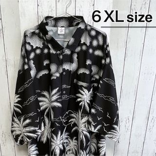 シャツ(shirts)のUSA古着　半袖シャツ　アロハシャツ　ブラック　総柄　ハワイアン　オーバーサイズ(シャツ)