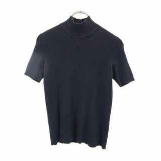 ローレンラルフローレン ウールブレンド 半袖 ハイネック セーター S 黒系 LAUREN RALPH LAUREN ニット レディース(ニット/セーター)