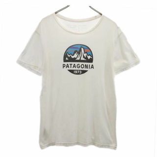 パタゴニア(patagonia)のパタゴニア USA製 アウトドア プリント 半袖 Tシャツ M ホワイト patagonia SLIM FIT メンズ(Tシャツ/カットソー(半袖/袖なし))