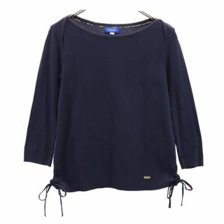 ブルーレーベルクレストブリッジ(BLUE LABEL CRESTBRIDGE)のブルーレーベルクレストブリッジ 三陽商会 7分袖 カットソー 38 ネイビー BLUE LABEL CRESTBRIDGE ロンT レディース(カットソー(長袖/七分))