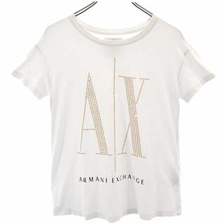 アルマーニエクスチェンジ(ARMANI EXCHANGE)のアルマーニエクスチェンジ ラインストーン 半袖 ラインストーン Tシャツ XS 白系 ARMANI EXCHANGE レディース(Tシャツ(半袖/袖なし))