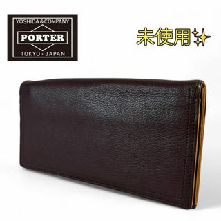 ポーター(PORTER)の【未使用】 ポーター ダブル 長財布 129-06010 ブラウン/オレンジ(長財布)