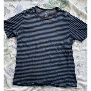 ムジルシリョウヒン(MUJI (無印良品))の無印良品　半袖Tシャツ　XL オーガニックコットン　ボーダー(Tシャツ/カットソー(半袖/袖なし))