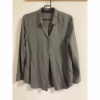 ユニクロ(UNIQLO)の【中古】ユニクロ　レーヨンブラウス　長袖　L(シャツ/ブラウス(長袖/七分))