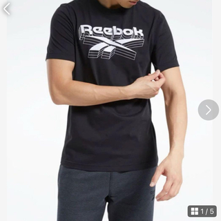 リーボック(Reebok)のReebok リーボック　メンズ　トップス　半袖Tシャツ　半袖　ブラック　M 夏(Tシャツ/カットソー(半袖/袖なし))