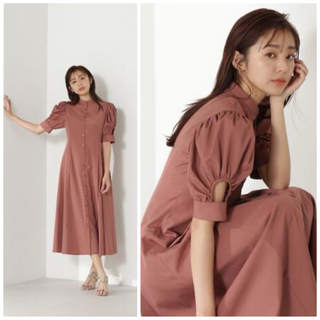 NATURAL BEAUTY BASIC - ★美品 ナチュラルビューティーベーシック 半袖 ロング ワンピース 23AW 夏