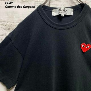 コムデギャルソン(COMME des GARCONS)のa11【美品】プレイコムデギャルソン　ハート　刺繍ロゴ　人気モデル　半袖Tシャツ(Tシャツ/カットソー(半袖/袖なし))