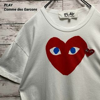 コムデギャルソン(COMME des GARCONS)のa2【希少なXL】プレイコムデギャルソン　ビッグロゴ　刺繍ロゴ　半袖Ｔシャツ(Tシャツ/カットソー(半袖/袖なし))