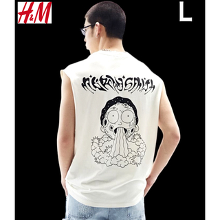 エイチアンドエム(H&M)の新品 H&M × リック アンド モーティ ノースリーブ Tシャツ L(Tシャツ/カットソー(半袖/袖なし))