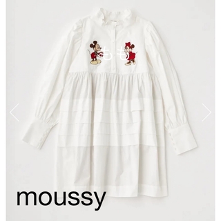 moussy - moussy ディズニー　MD EMBROIDERY ミニドレス