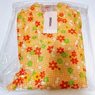 甚平　130サイズ　ZEROSAIL　オレンジ　花柄　平成　ギャル(甚平/浴衣)