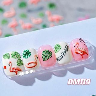 人気 3D ネイルシール フラミンゴ ネイルアート デコ用品 貼る DM119(デコパーツ)