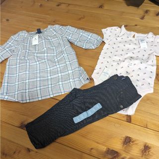 ベビーギャップ(babyGAP)の新品　babygap 3点セット80(ワンピース)