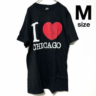 ● I LOVE CHICAGO メッセージ Tシャツ M 未着用品 ハート ●(Tシャツ/カットソー(半袖/袖なし))