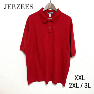 ジャージーズ(JERZEES)のUS古着　ポロシャツ　赤　XXL 大きめサイズ　2XL 3L ビッグサイズ(ポロシャツ)