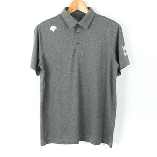 デサント 半袖ポロシャツ トップス ワンポイントロゴ ゴルフウエア メンズ Sサイズ グレー DESCENTE(ポロシャツ)