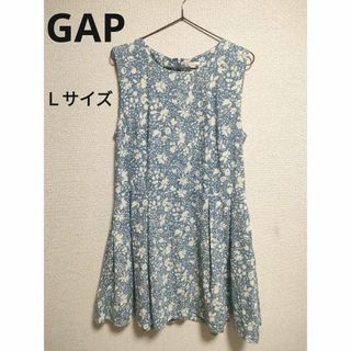 GAP　花柄ワンピース　Lサイズノースリーブ　膝丈　裏地あり　レディース