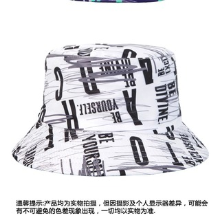 【大人気】バケハ 韓国 総柄 男女兼用 帽子 白　アルファベット　ロゴ　個性的(ハット)