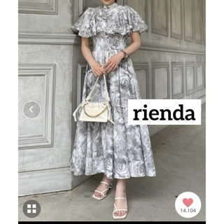 rienda - ❤︎タグ付き❤︎ フレアスリーブペイントフラワーワンピース