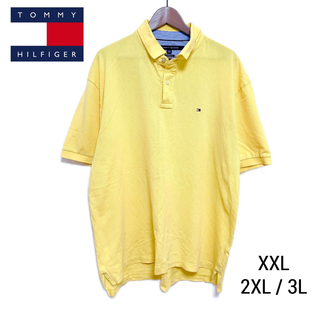 トミーヒルフィガー(TOMMY HILFIGER)のトミーヒルフィガー　ポロシャツ　XXL 黄色　2XL 3L　イエロー　大きめ(ポロシャツ)