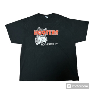 良品 00s HOOTERS フーターズ ロゴ Tシャツ 2XL メッセージ入り(Tシャツ/カットソー(半袖/袖なし))