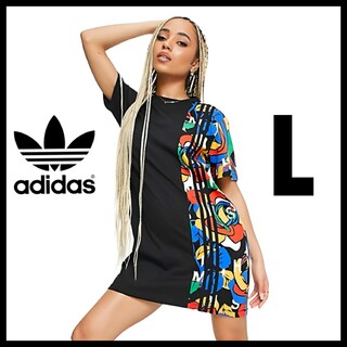 adidas‪‪×RICH MNISI★Tシャツワンピース★黒★L★レディース