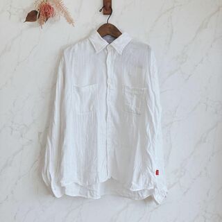L スローサイド SLOW SIDE シャツ 長袖 綿100% ホワイト(シャツ)
