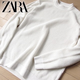 ザラ(ZARA)の美品 (EUR)XL ザラ ZARA メンズ ニット ホワイト(ニット/セーター)