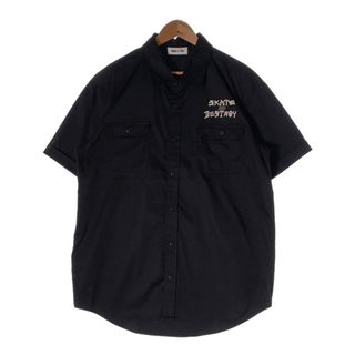 ウィンダンシー(WIND AND SEA)のWIND AND SEA ウィンダンシー 23SS THRASHER スラッシャー プリント ワークシャツ ブラック 半袖 WDS-C-THRS-23-Q4-07 Size XL(シャツ)