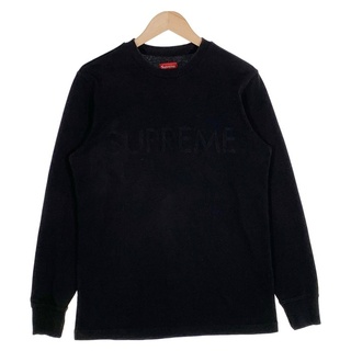 シュプリーム(Supreme)のSUPREME シュプリーム 17SS Pique Logo L/S Top ピケロゴ ロングスリーブトップ Tシャツ ブラック Size S(Tシャツ/カットソー(七分/長袖))