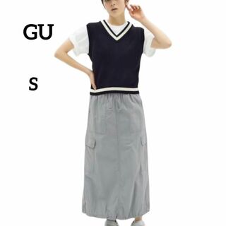 ジーユー(GU)のジーユーテックカーゴロングスカート [丈標準83.0~90.0cm着心地抜群）(ロングスカート)
