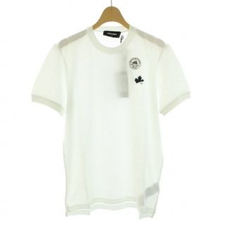 ディースクエアード(DSQUARED2)のディースクエアード Tシャツ カットソー 半袖 メッシュ ロゴ 白 S(Tシャツ/カットソー(半袖/袖なし))