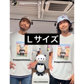 【LOVE EAR ART】桂川弦さん 個展限定 パンダ Ｔシャツ Ｌサイズ(Tシャツ/カットソー(半袖/袖なし))