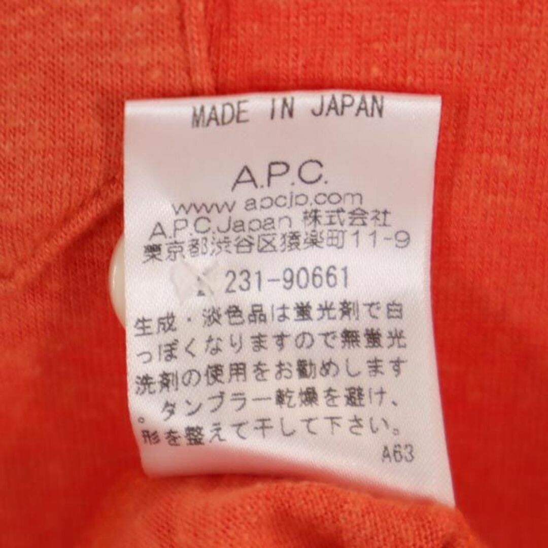 A.P.C - アーペーセー 日本製 半袖 ワンピース XS オレンジ A.P.C - アーペーセー 日本製 半袖 ワンピース XS オレンジ