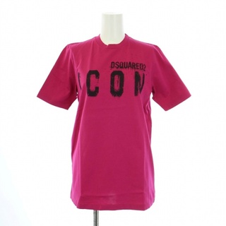 ディースクエアード(DSQUARED2)のディースクエアード Tシャツ カットソー 半袖 ロゴ プリント ピンク XS(Tシャツ(半袖/袖なし))