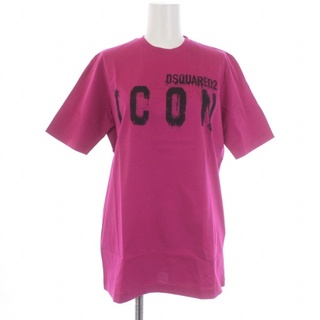 ディースクエアード(DSQUARED2)のディースクエアード Tシャツ カットソー 半袖 ロゴプリント ピンク S(Tシャツ(半袖/袖なし))