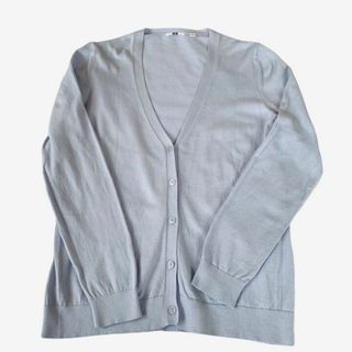 ユニクロ(UNIQLO)のUNIQLO ユニクロ　コットンカーディガン　ブルー　M(カーディガン)