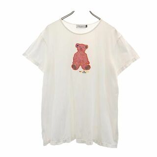 ミキハウスマム 日本製 半袖 Tシャツ M-L ホワイト系 mikihouse mum レディース(Tシャツ(半袖/袖なし))