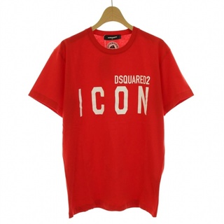 ディースクエアード(DSQUARED2)のディースクエアード クルーネックTシャツ カットソー プリント 半袖 赤 M(Tシャツ/カットソー(半袖/袖なし))
