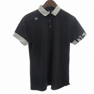 デサント(DESCENTE)のデサント DESCENTE ゴルフ ポロシャツ 半袖 ロゴ 黒 M(ウエア)
