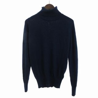 ジョンスメドレー(JOHN SMEDLEY)のジョンスメドレー 長袖 ニット タートルネック ウール ネイビー S トップス(ニット/セーター)