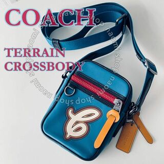 コーチ(COACH)のレア 美品 COACH テレイン スマホ ミニ ショルダー バッグ F76804(ボディーバッグ)