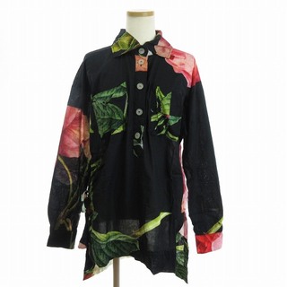 ヴィヴィアンウエストウッド(Vivienne Westwood)のヴィヴィアンウエストウッド ANGLOMANIA シャツ 長袖 花柄 黒 42(シャツ/ブラウス(長袖/七分))