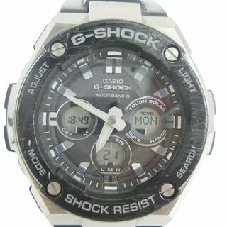 ジーショック(G-SHOCK)のカシオジーショック Gスチール 腕時計 タフソーラー 電波 黒 シルバーカラー(腕時計(アナログ))
