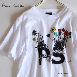Paul Smith - 【PAUL SMITH】Tシャツ　ロゴプリント　花柄　白　M★