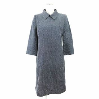 ピエールカルダン(pierre cardin)のピエールカルダン ワンピース 長袖 総柄 シルク混 40 ダークネイビー(ロングワンピース/マキシワンピース)